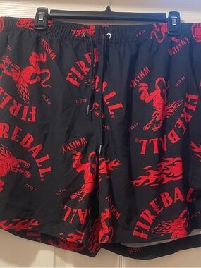 Fireball Whiskey Original Merch Swim Shorts XL Blk/Red 38